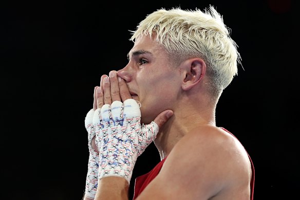 Jye Dixon of Team Australia reacts after his gold medal win.