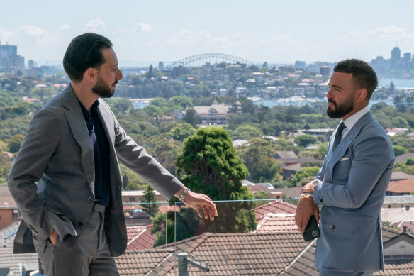 Buyers’ agent Simon Cohen and real-estate agent Gavin Rubinstein in the glossy reality show Luxe Listings Sydney.