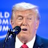 US President Donald Trump speaks during the 56th annual meeting of the World Economic Forum in Davos, Switzerland.