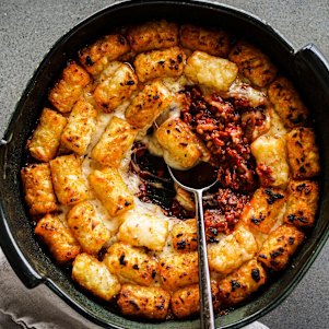 Katrina Meynink’s chorizo and potato gem patatas bravas.
