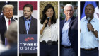 From left: former president Donald Trump, Florida governor Ron DeSantis, former UN ambassador Nikki Haley, former vice president Mike Pence and South Carolina senator Tim Scott.