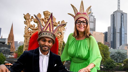 Julia Morris and Nazeem Hussain are this year's Moomba queen and king.