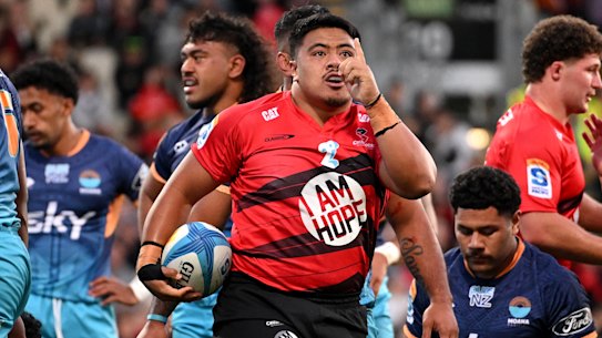 Ioane Moananu in action for the Crusaders last season.