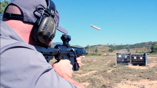 Recreational shooter with a Wedgetail pump-action rifle 