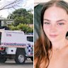Forensic teams searching Pheobe Bishop’s residence in Gin Gin last month. Her housemates have now been charged with murder.