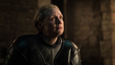 Gwendoline Christie as Brienne of Tarth in Game of Thrones.