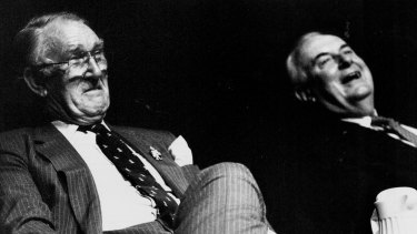 Former prime ministers Malcolm Fraser and Gough Whitlam
