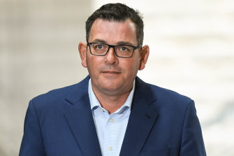 Premier Daniel Andrews has a serious back injury after slipping down stairs on Tuesday.