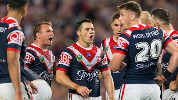 Brick wall: Cooper Cronk and the Roosters.