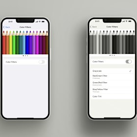 The greyscale mode on iOS.