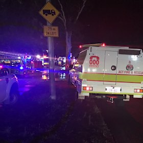 Fire crews rushed to the scene of a blaze at a three-storey hotel in Canberra on Thursday night, rescuing residents via vertical lift.