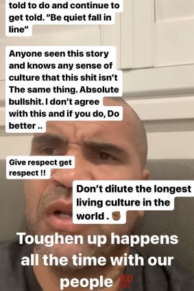 Latrell Mitchell returned fire at Anthony  Mundine on Instagram.