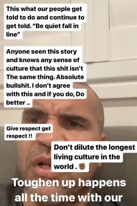 Latrell Mitchell returned fire at Mundine on Instagram.