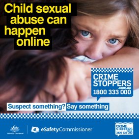 Image from the new eSafety commissioner and Crime Stoppers child safety campaign.