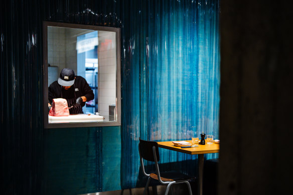 The butcher’s window.