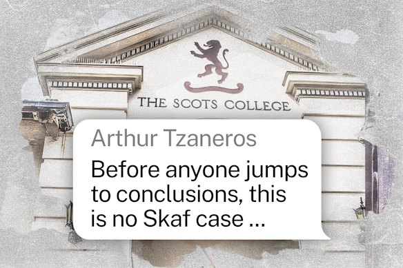 Arthur Tzaneros, a former Scots student and chief executive of freight giant ACFS Port Logistics, deleted a series of messages sent in an old boys group chat downplaying the allegations against Scots students.
