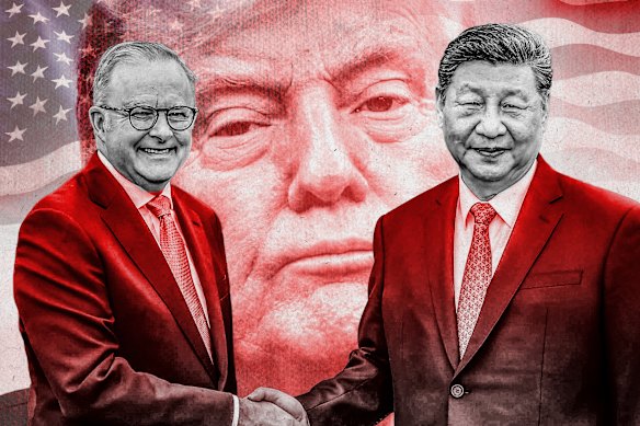 Donald Trump loomed large over the meeting between Xi and Albanese.