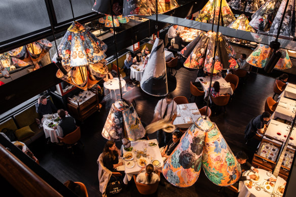 A theatrical dining room matches the grand menu at Gowings.