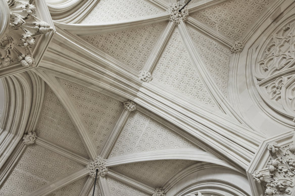 The Cathedral Room’s groin vaulted ceiling.