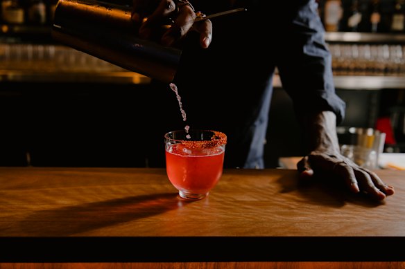 La Illusion (Blanco tequila, cassis, ginger, lime and jalapeno soda).