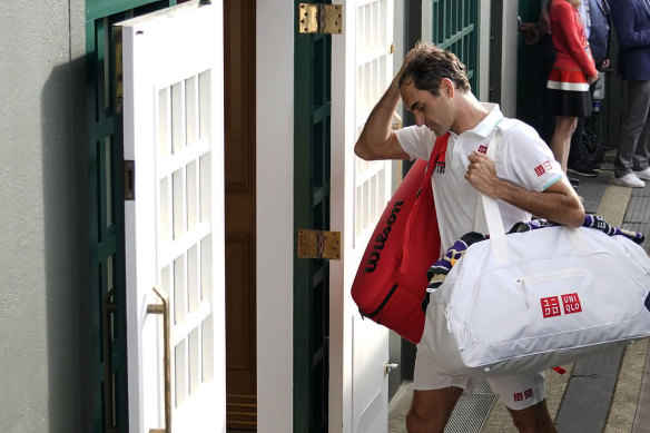 Roger Federer after his defeat at Wimbledon in July.