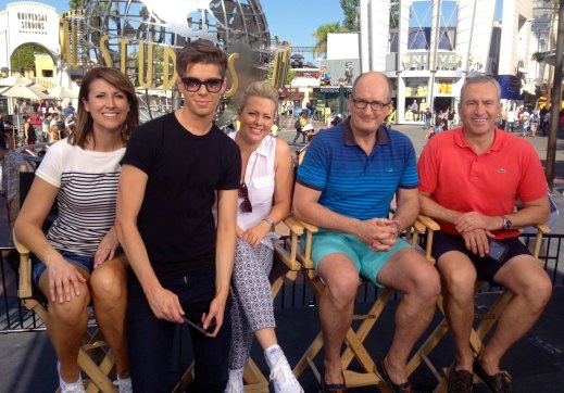 The Sunrise team: Natalie Barr, executive producer Michael Pell, Samantha Armytage, David Koch and Mark Beretta.