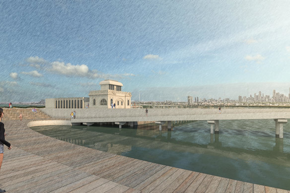 An artist’s render of the redeveloped St Kilda Pier. 