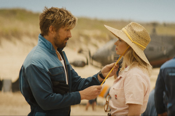 Ryan Gosling is Colt Seavers and Emily Blunt is Jody Moreno in The Fall Guy.