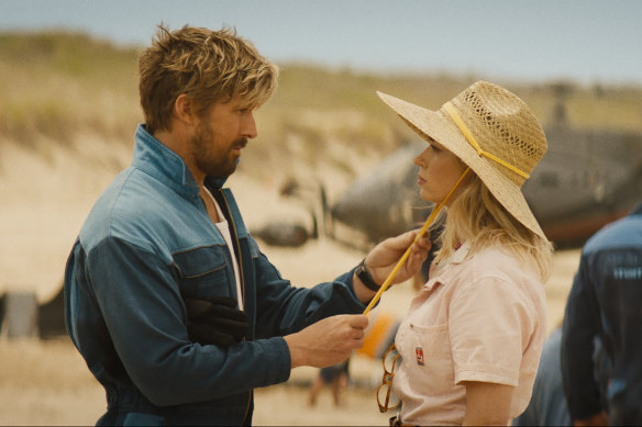 Ryan Gosling is Colt Seavers and Emily Blunt is Jody Moreno in The Fall Guy.