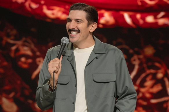 Andrew Schulz performing his stand-up special at the Beacon Theatre in New York.