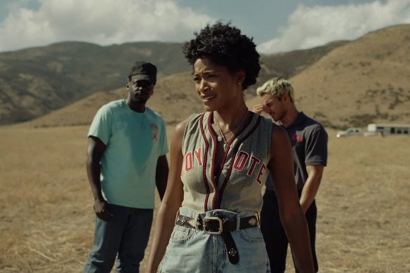 Daniel Kaluuya, Keke Palmer, and Brandon Perea in Nope.