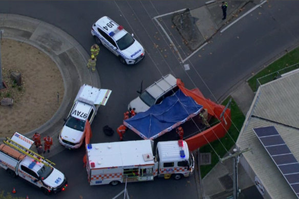 Emergency personnel closed off nearby streets after a pedestrian was hit by a car and killed near Seymour train station on Friday afternoon.