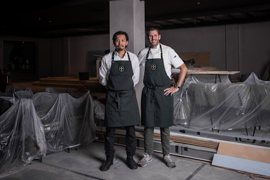 From left: Chefs James Tai and RJ Lines at The Hideaway.