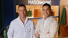 Brothers Zane (left) and Omar Sabré at a Maison de Sabré pop-up store in the Shibuya shopping district, Tokyo.