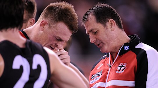 Days gone by: Brendon Goddard is one former Saint to have endorsed the possible return of Ross Lyon to Moorabbin.