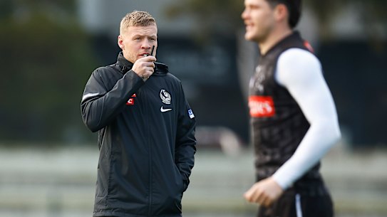 Jordan De Goey at training on Thursday morning. He has quad tightness.