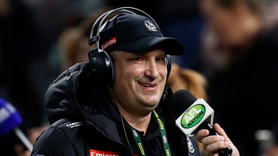 Biding time: Magpies assistant Hayden Skipworth wants to develop further