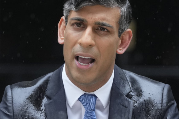 Diminished and drenched, Rishi Sunak seems impatient for his own demise