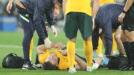 Harry Souttar’s injury triggered a lengthy stoppage, which Socceroos coach Graham Arnold suggested helped the Saudis finish strong.
