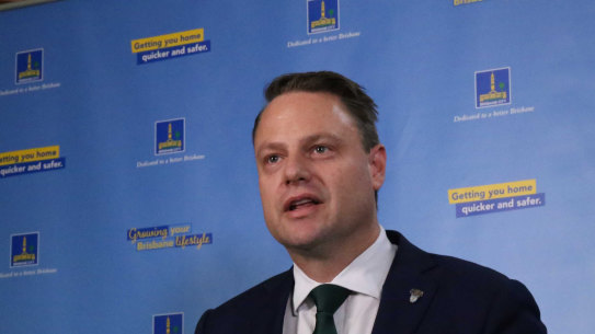 Adrian Schrinner used his speech to the LNP state convention on Sunday to take another hit at the state Labor government over the delayed Brisbane Metro Project.