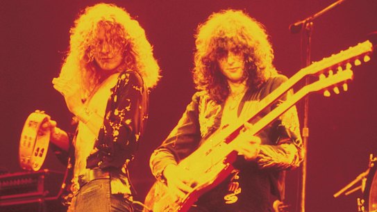 Robert Plant and Jimmy Page of Led Zeppelin. 