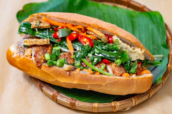 The roast pork banh mi.