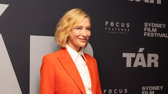 Cate Blanchett at the preview of Tar at the Cremorne Orpheum.