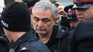 Vahe Minassian, father of Alek Minassian, leaves court in Toronto.