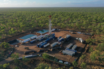 Gas mining in the Beetaloo Basin in Arnhem Land in north-east Northern Territory.
