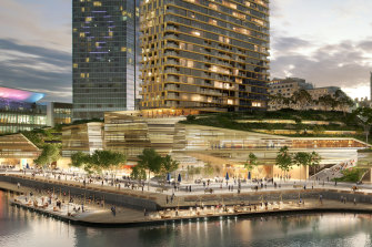 An artist’s impression of Mirvac’s $2 billion Harbourside redevelopment project at Darling Harbour, Sydney.