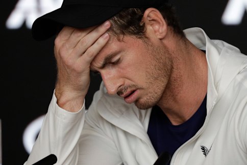 Andy Murray speaks to the press after his elimination from the Australian Open.