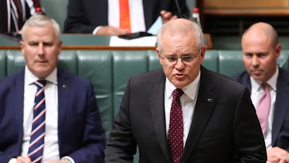 Prime Minister Scott Morrison in Question Time yesterday.