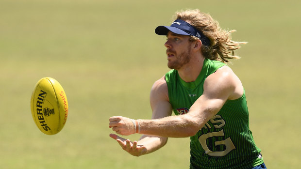 Cameron Guthrie in action at training. 