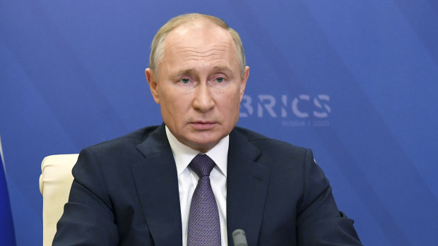 Russian President Vladimir Putin speaks to BRICS leaders.